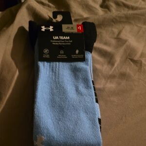 Under Armour Men's Athletic Socks in Black and Light Blue